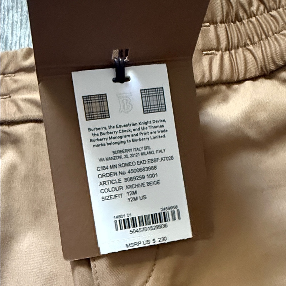 Burberry Kids Camel Brown Trousers - Picture 4 of 4